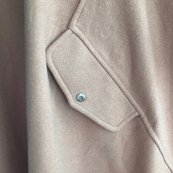 Camel Coat Poncho Cape Wool Blend Extra Large XL Tan Winter ICCON - Picture 8 of 15